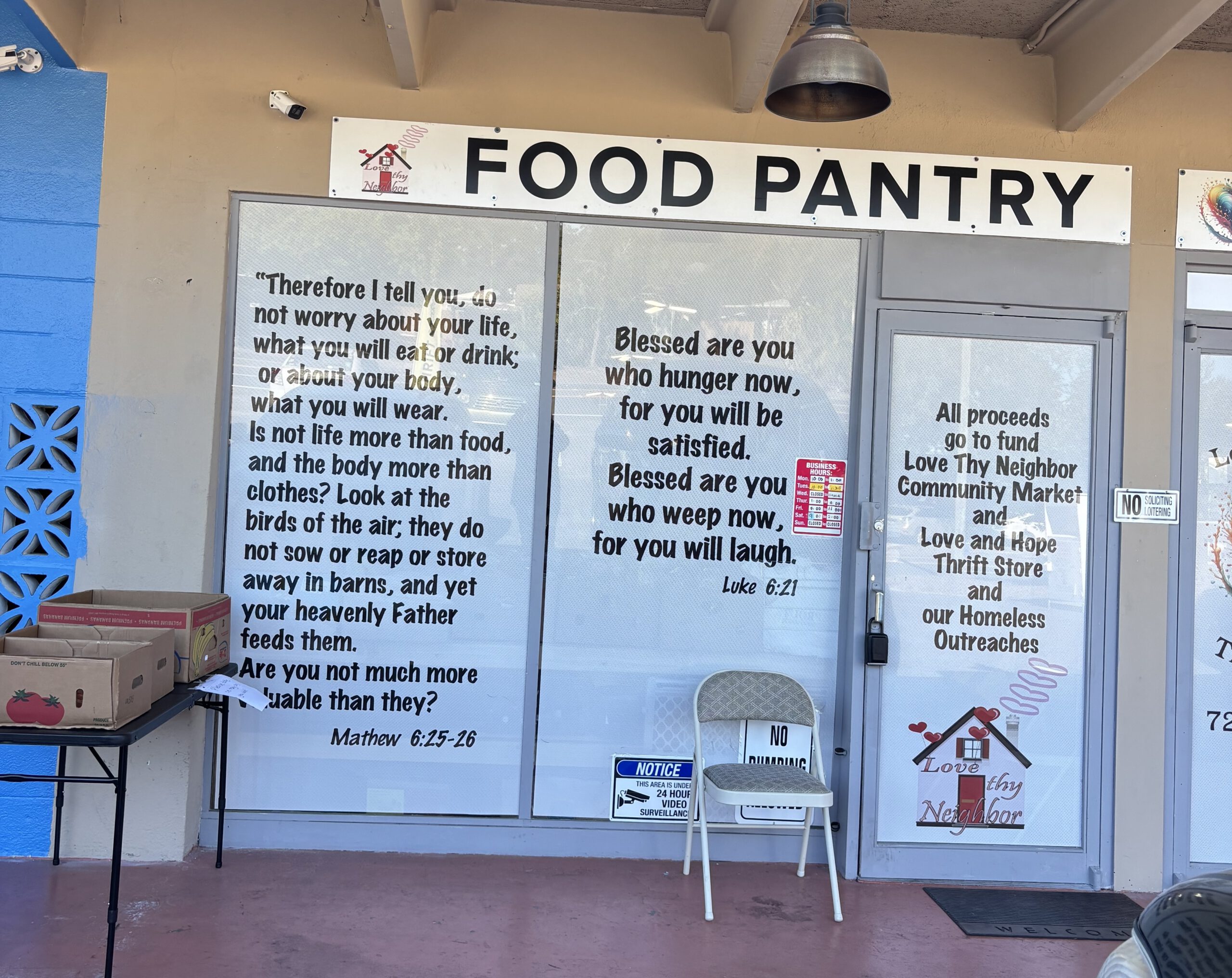 Love Thy Neighbor's Food Pantry Front Door